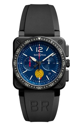 Мужские часы patrouille de france BELL&ROSS бесцветного цвета, арт. BR0394-PAF1-CE/SRB | Фото 1 (Механизм: Автомат; Цвет циферблата: Синий; Материал корпуса: Другое)