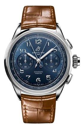 Мужские часы premier b15 chronograph 42 BREITLING бесцветного цвета, арт. AB1510171C1P1 | Фото 1 (Механизм: Механика; Материал корпуса: Сталь; Цвет циферблата: Синий)