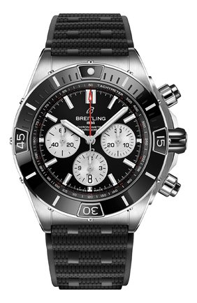Мужские часы super chronomat b01 44 BREITLING бесцветного цвета, арт. AB0136251B1S1 | Фото 1 (Механизм: Автомат; Цвет циферблата: Чёрный; Материал корпуса: Сталь)