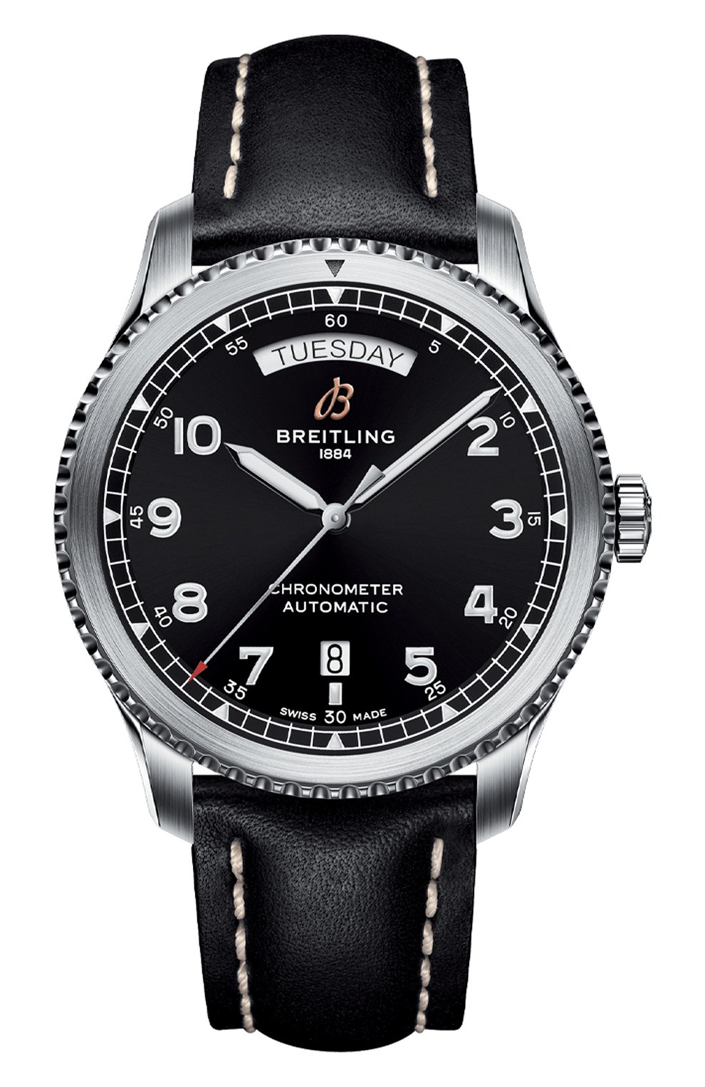 Мужские часы aviator 8 automatic day & date BREITLING бесцветного цвета, арт. A45330101B1X1 | Фото 1 (Механизм: Автомат; Материал корпуса: Сталь; Цвет циферблата: Чёрный)