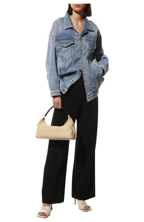 Женская джинсовая куртка DSQUARED2 голубого цвета, арт. S75AM0879/S30663 | Фото 2 (Материал внешний: Хлопок, Деним; Длина (верхняя одежда): Короткие; Рукава: Длинные; Кросс-КТ: Куртка, Деним; Стили: Гранж)