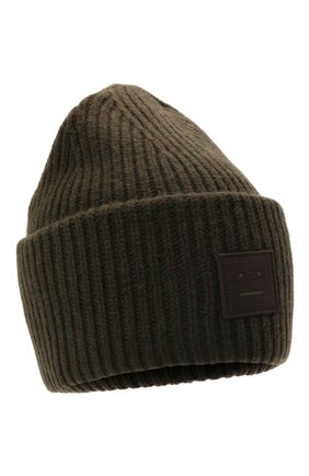 Мужская шерстяная шапка ACNE STUDIOS хаки цвета, арт. C40135/M | Фото 1 (Материал: Текстиль, Шерсть)