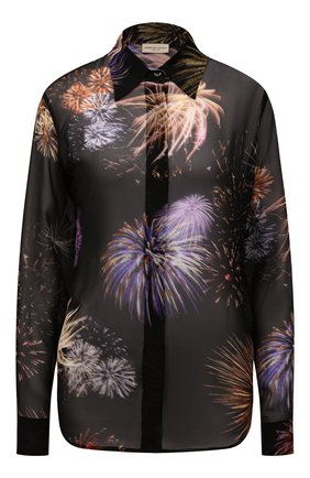 Женская шелковая рубашка DRIES VAN NOTEN черного цвета по цене 76900 руб., арт. 221-010770-4345 | Фото 1