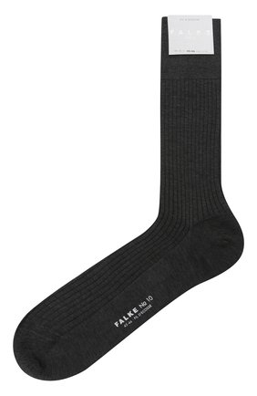 Мужские хлопковые носки FALKE темно-серого цвета, арт. 14649. | Фото 1 (Материал внешний: Хлопок; Кросс-КТ: бельё)