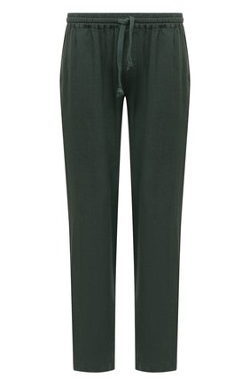 Мужские льняные брюки FEDELI зеленого цвета, арт. 5UED0806 | Фото 1 (Материал внешний: Лен; Длина (брюки, джинсы): Стандартные; Случай: Повседневный; Стили: Кэжуэл)