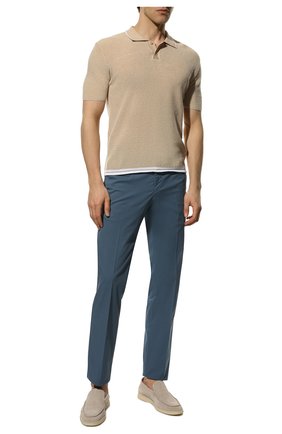 Мужские хлопковые брюки FEDELI синего цвета, арт. 5UEL0405 | Фото 2 (Материал внешний: Хлопок; Длина (брюки, джинсы): Стандартные; Случай: Повседневный; Силуэт М (брюки): Чиносы; Стили: Кэжуэл)