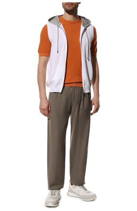 Мужской хлопковый жилет SVEVO белого цвета, арт. 46353SE22/MP46 | Фото 2 (Мужское Кросс-КТ: Толстовка-одежда; Материал внешний: Хлопок; Стили: Спорт-шик; Длина (верхняя одежда): Короткие)
