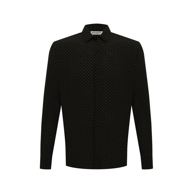 Шелковая рубашка Saint Laurent черного цвета