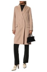 Женское шерстяное пальто DOLCE & GABBANA светло-розового цвета, арт. F0AZ7T/FU3I5 | Фото 2 (Материал внешний: Шерсть; Рукава: Длинные; Длина (верхняя одежда): До колена; 1-2-бортные: Двубортные; Стили: Кэжуэл)