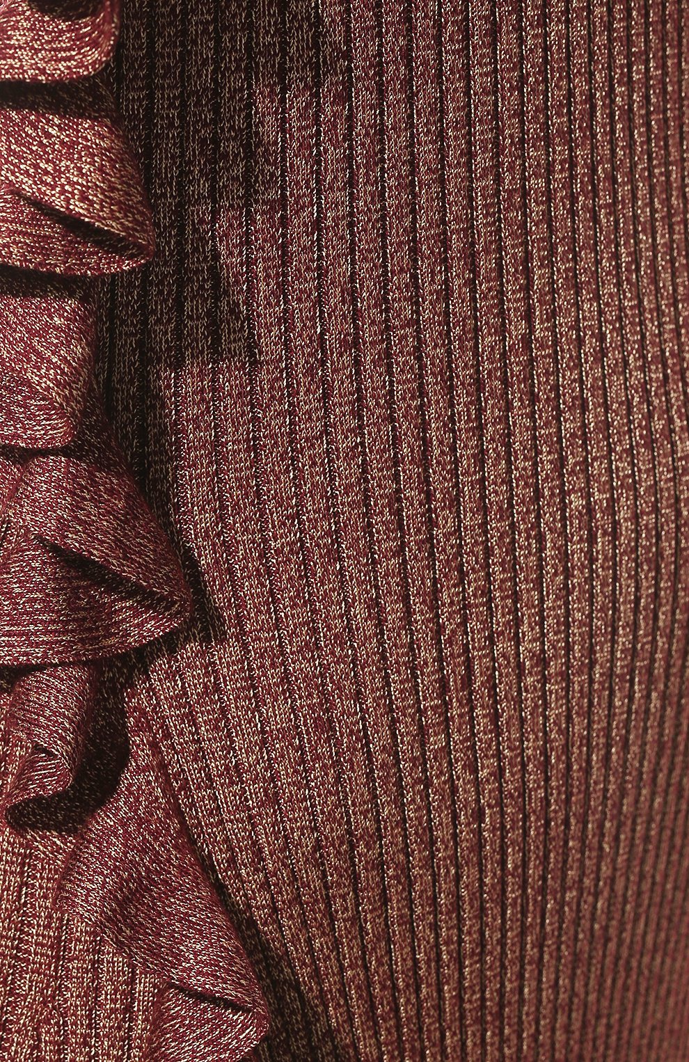 Женский пуловер из шерсти и вискозы JIL SANDER бордового цвета, арт. JSPU759071-WUY21128 | Фото 5 (Материал внешний: Шерсть, Вискоза; Рукава: Длинные; Длина (для топов): Удлиненные; Женское Кросс-КТ: Пуловер-одежда; Стили: Минимализм)