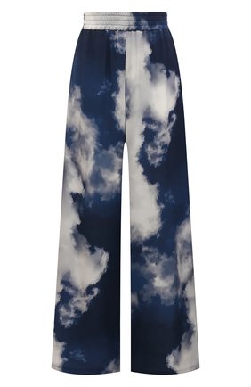Женские шелковые брюки ALEXANDER MCQUEEN синего цвета по цене 119500 руб., арт. 700838/QDAEU | Фото 1 Женские шелковые брюки ALEXANDER MCQUEEN синего цвета, арт. 700838/QDAEU | Фото 1 (Длина (брюки, джинсы): Стандартные; Материал внешний: Шелк; Стили: Романтичный; Женское Кросс-КТ: Брюки-одежда; Силуэт Ж (брюки и джинсы): Широкие)