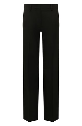 Женские шерстяные брюки VALENTINO черного цвета, арт. XB0RB4M774B | Фото 1 (Материал подклада: Купро; Материал внешний: Шерсть; Длина (брюки, джинсы): Удлиненные; Стили: Гламурный; Женское Кросс-КТ: Брюки-одежда; Силуэт Ж (брюки и джинсы): Широкие)