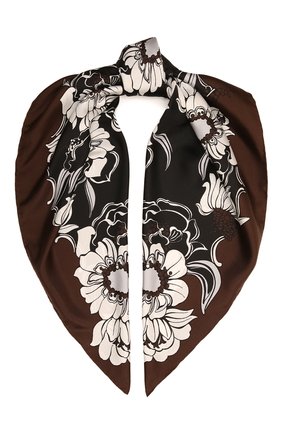Женский шелковый платок VALENTINO коричневого цвета, арт. XW0EI114/SUM | Фото 1 (Материал: Шелк, Текстиль)