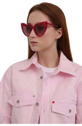 Женские солнцезащитные очки SAINT LAURENT фуксия цвета по цене 0 руб., арт. 471894/Y9901 | Фото 2 Женские солнцезащитные очки SAINT LAURENT фуксия цвета, арт. 471894/Y9901 | Фото 2 (Материал: Пластик; Тип очков: С/з; Оптика Гендер: оптика-женское; Очки форма: Креативные, Cat-eye)