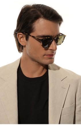 Мужские солнцезащитные очки GUCCI коричневого цвета, арт. 691374/J0740 | Фото 2 (Тип очков: С/з; Кросс-КТ: С/з-мужское; Очки форма: Круглые; Оптика Гендер: оптика-мужское)