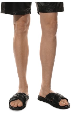 Мужские комбинированные шлепанцы BOGNER черного цвета, арт. 12220801/ACAPULC0 1 C | Фото 3 (Материал внешний: Кожа; Материал внутренний: Натуральная кожа)