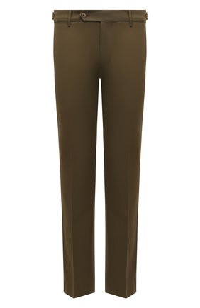 Мужские хлопковые брюки BERWICH хаки цвета, арт. SC/1 FIBB/CV100BX | Фото 1 (Длина (брюки, джинсы): Стандартные; Материал внешний: Хлопок; Случай: Повседневный; Силуэт М (брюки): Чиносы; Стили: Милитари)