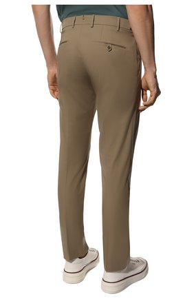 Мужские хлопковые брюки BERWICH бежевого цвета, арт. SC/1 FIBB/TS1647X | Фото 4 (Силуэт М (брюки): Чиносы; Длина (брюки, джинсы): Стандартные; Случай: Повседневный; Материал внешний: Хлопок; Стили: Кэжуэл)