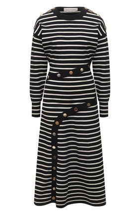 Женское шерстяное платье ALEXANDER MCQUEEN черно-белого цвета по цене 317000 руб., арт. 688626/Q1AZF | Фото 1 Женское шерстяное платье ALEXANDER MCQUEEN черно-белого цвета, арт. 688626/Q1AZF | Фото 1 (Материал внешний: Шерсть; Длина Ж (юбки, платья, шорты): Миди; Рукава: Длинные; Стили: Кэжуэл; Случай: Повседневный; Женское Кросс-КТ: Платье-одежда; Кросс-КТ: Трикотаж)