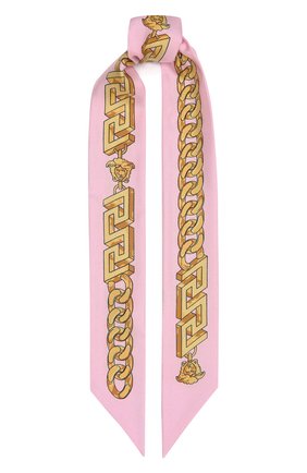 Женский шелковый платок VERSACE розового цвета, арт. IBA0005/1A03001 | Фото 1 (Материал: Шелк, Текстиль)