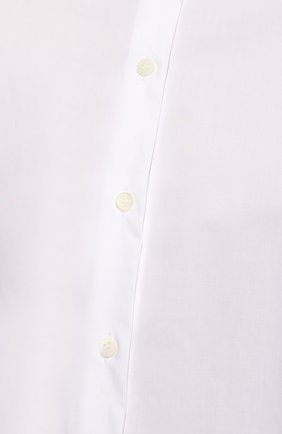 Женская хлопковая рубашка MM6 белого цвета, арт. S62DL0055/S47294 | Фото 5 (Рукава: Длинные; Принт: Без принта; Женское Кросс-КТ: Рубашка-одежда; Длина (для топов): Удлиненные; Материал внешний: Хлопок; Стили: Классический, Минимализм)