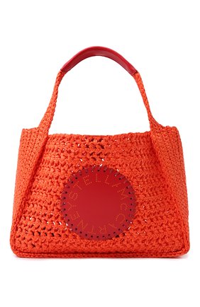 Женский сумка-тоут stella logo small STELLA MCCARTNEY оранжевого цвета, арт. 513860/W70018 | Фото 1 (Материал: Текстиль; Ремень/цепочка: На ремешке; Размер: small; Сумки-технические: Сумки-шопперы)