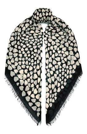 Женский платок SAINT LAURENT черно-белого цвета, арт. 688135/3Y668 | Фото 1 (Материал: Текстиль)