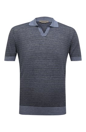 Мужское поло изо льна и шелка CORNELIANI темно-синего цвета по цене 43650 руб., арт. 89M573-2125177/00 | Фото 1 Мужское поло изо льна и шелка CORNELIANI темно-синего цвета, арт. 89M573-2125177/00 | Фото 1 (Материал внешний: Лен, Шелк; Длина (для топов): Стандартные; Рукава: Короткие; Застежка: Открытый ворот; Стили: Кэжуэл; Кросс-КТ: Трикотаж)