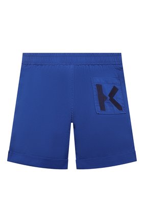 Детские хлопковые шорты KENZO синего цвета, арт. K24230 | Фото 2 (Материал внешний: Хлопок; Случай: Повседневный)