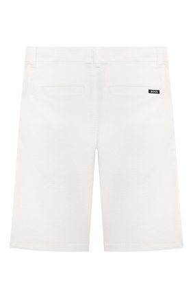 Детские хлопковые шорты BOSS белого цвета, арт. J24740 | Фото 2 (Материал внешний: Хлопок; Случай: Повседневный)