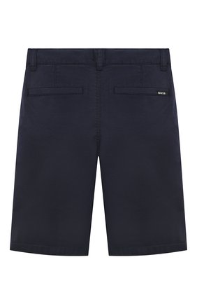 Детские хлопковые шорты BOSS темно-синего цвета, арт. J24740 | Фото 2 (Материал внешний: Хлопок; Случай: Повседневный)