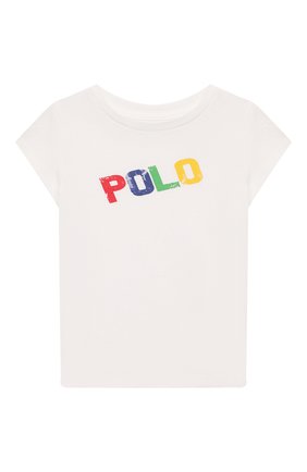 Детская хлопковая футболка POLO RALPH LAUREN белого цвета, арт. 311856384 | Фото 1 (Рукава: Короткие; Материал внешний: Хлопок; Ростовка одежда: 3 года | 98 см, 4 года | 104 см)