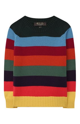 Детский кашемировый пуловер LORO PIANA разноцветного цвета, арт. FAM0241 | Фото 1 (Материал внешний: Кашемир, Шерсть; Рукава: Длинные; Мальчики Кросс-КТ: Пуловер-одежда)