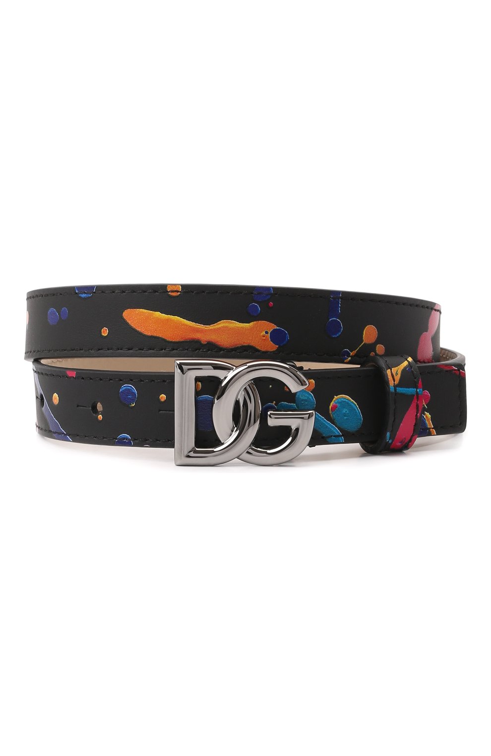Детский кожаный ремень DOLCE & GABBANA черного цвета, арт. EC0076/AY395 | Фото 1 (Материал: Натуральная кожа)