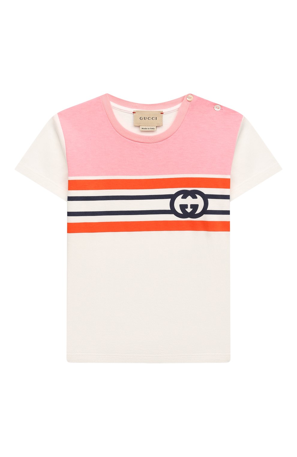 Хлопковая футболка GUCCI детский розового цвета — купить в интернет