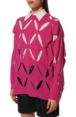 Женский шерстяной пуловер VALENTINO фуксия цвета, арт. XB0KC27X6R2 | Фото 3 (Материал внешний: Шерсть; Рукава: Длинные; Длина (для топов): Стандартные; Женское Кросс-КТ: Пуловер-одежда; Стили: Романтичный)