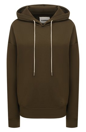 Женский хлопковое худи JIL SANDER хаки цвета по цене 47250 руб., арт. JPPU707515-WU248608 | Фото 1 Женский хлопковое худи JIL SANDER хаки цвета, арт. JPPU707515-WU248608 | Фото 1 (Материал внешний: Хлопок; Длина (для топов): Стандартные; Рукава: Длинные; Женское Кросс-КТ: Худи-одежда; Стили: Спорт-шик)