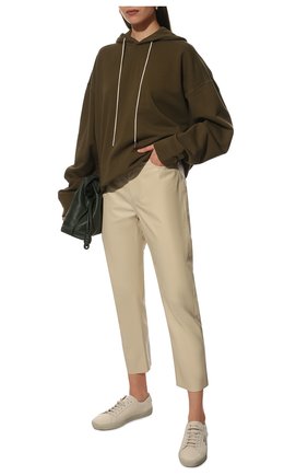 Женский хлопковое худи JIL SANDER хаки цвета по цене 47250 руб., арт. JPPU707515-WU248608 | Фото 2 Женский хлопковое худи JIL SANDER хаки цвета, арт. JPPU707515-WU248608 | Фото 2 (Материал внешний: Хлопок; Длина (для топов): Стандартные; Рукава: Длинные; Женское Кросс-КТ: Худи-одежда; Стили: Спорт-шик)