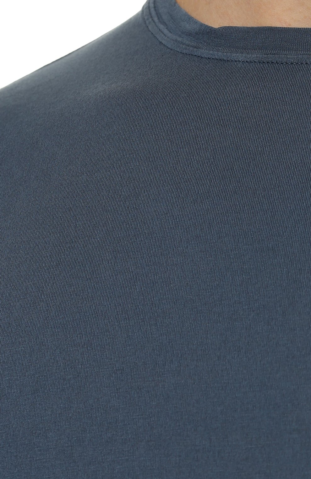 Мужская хлопковая футболка FEDELI синего цвета, арт. 5UEF0113 | Фото 5 (Принт: Без принта; Рукава: Короткие; Длина (для топов): Стандартные; Материал внешний: Хлопок; Стили: Кэжуэл)