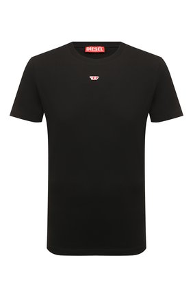 Мужская хлопковая футболка DIESEL черного цвета, арт. A04081/0AAXJ | Фото 1 (Материал внешний: Хлопок; Рукава: Короткие; Длина (для топов): Стандартные; Принт: Без принта; Стили: Кэжуэл)