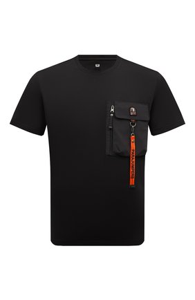 Мужская хлопковая футболка PARAJUMPERS черного цвета, арт. 22SM-PM TEE RE07/M0JAVE | Фото 1 (Рукава: Короткие; Длина (для топов): Стандартные; Материал внешний: Хлопок; Принт: Без принта; Стили: Спорт-шик)