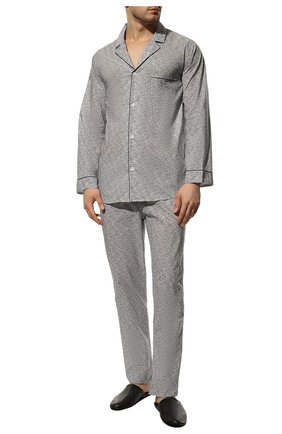 Мужская хлопковая пижама ZIMMERLI серого цвета, арт. 4763-75001 | Фото 2 (Длина (для топов): Стандартные; Рукава: Длинные; Матер иал внешний: Хлопок; Длина (брюки, джинсы): Стандартные; Кросс-КТ: домашняя одежда)