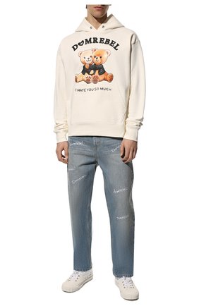 Мужские джинсы DOMREBEL серо-голубого цвета по цене 35350 руб., арт. MSH0UT/JEANS | Фото 2 Мужские джинсы DOMREBEL серо-голубого цвета, арт. MSH0UT/JEANS | Фото 2 (Длина (брюки, джинсы): Стандартные; Материал внешний: Хлопок, Деним; Кросс-КТ: Деним; Детали: Потертости; Силуэт М (брюки): Прямые; Стили: Гранж)