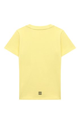 Детский хлопковая футболка GIVENCHY желтого цвета, арт. H05205 | Фото 2