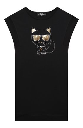 Детское платье KARL LAGERFELD KIDS черного цвета по цене 12700 руб., арт. Z12202 | Фото 1 Детское платье KARL LAGERFELD KIDS черного цвета, арт. Z12202 | Фото 1 (Материал внешний: Синтетический материал; Рукава: Короткие; Девочки Кросс-КТ: Платье-одежда; Случай: Повседневный; Ростовка одежда: 9 лет | 134 см, 12 лет | 152 см, 13 - 15 лет | 158 см, 16 лет | 164 см, 5 лет | 110 см, 7 лет | 122 см)