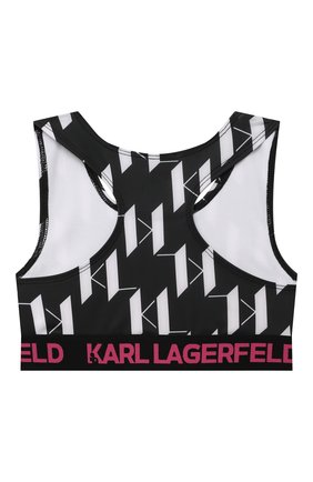 Детский топ KARL LAGERFELD KIDS черно-белого цвета по цене 7430 руб., арт. Z15350 | Фото 2 Детский топ KARL LAGERFELD KIDS черно-белого цвета, арт. Z15350 | Фото 2 (Материал внешний: Синтетический материал; Рукава: Короткие; Девочки Кросс-КТ: Топ-спорт; Ростовка одежда: 9 лет | 134 см, 12 лет | 152 см, 16 лет | 164 см, 7 лет | 122 см)