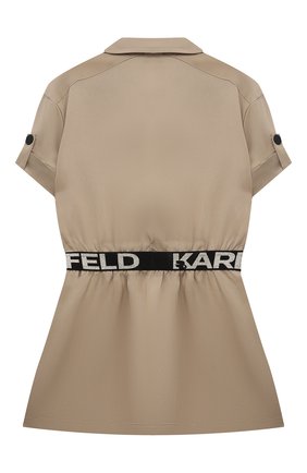 Детское платье KARL LAGERFELD KIDS бежевого цвета по цене 16250 руб., арт. Z12210 | Фото 2 Детское платье KARL LAGERFELD KIDS бежевого цвета, арт. Z12210 | Фото 2 (Рукава: Короткие; Девочки Кросс-КТ: Платье-одежда; Случай: Повседневный; Ростовка одежда: 9 лет | 134 см, 12 лет | 152 см, 13 - 15 лет | 158 см, 16 лет | 164 см, 7 лет | 122 см)