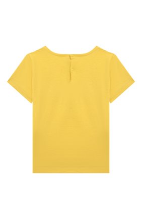 Детская хлопковая футболка IL GUFO желтого цвета, арт. P22TS354M0014/2A-4A | Фото 2 (Девочки Кросс-КТ: футболка-одежда; Рукава: Короткие; Материал внешний: Хлопок; Ростовка одежда: 18 мес | 86 см, 2 года | 92 см, 3 года | 98 см)