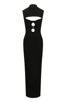Женское шерстяное платье JACQUEMUS черного цвета, арт. 221DR021-1021 | Фото 1 (Материал внешний: Шерсть; Длина Ж (юбки, платья, шорты): Макси; Женское Кросс-КТ: Платье-одежда; Стили: Гламурный; Случай: Вечерний; Рукава: Без рукавов)