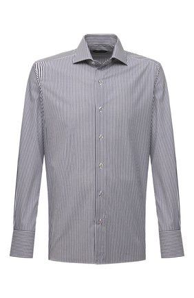 Мужская хлопковая рубашка TOM FORD синего цвета по цене 58550 руб., арт. 3FT742/94S3AX | Фото 1 Мужская хлопковая рубашка TOM FORD синего цвета, арт. 3FT742/94S3AX | Фото 1 (Длина (для топов): Стандартные; Рукава: Длинные; Материал внешний: Хлопок; Случай: Повседневный; Принт: Полоска; Рубашки М: Regular Fit; Манжеты: На пуговицах; Стили: Кэжуэл; Воротник: Акула)